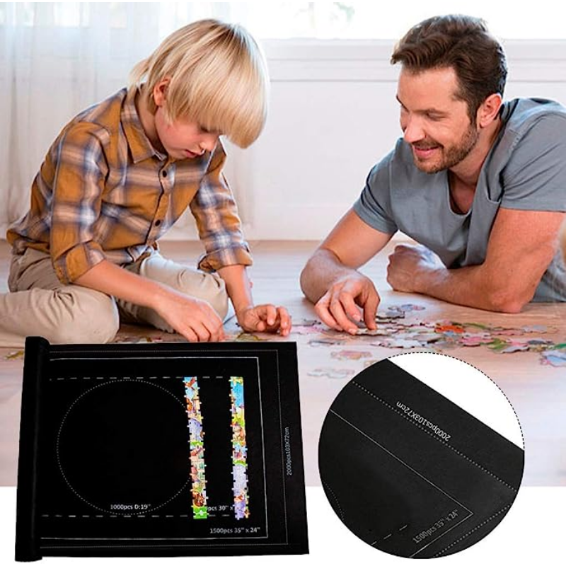 Jigsaw Puzzle Mat Roll Up For Pieces, Large Puzzles Storage Board For Adults Kids, Puzzle Saver Organizer blue 1500pcs