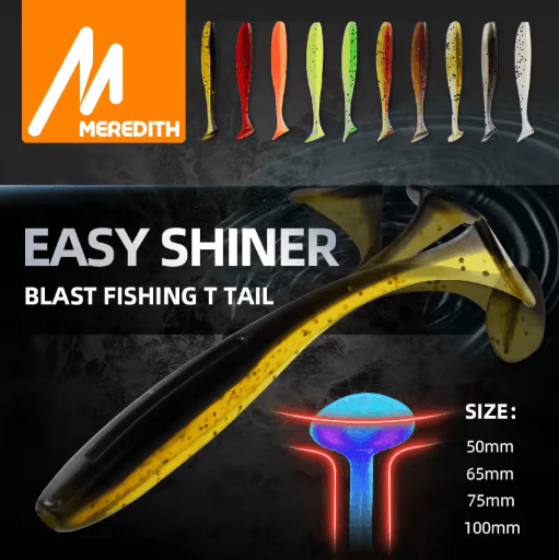 MEREDITH Easy Shiner Soft Fishing Lures Silicone Shad Baits 50mm To 100mm s18 65mm 10pcs