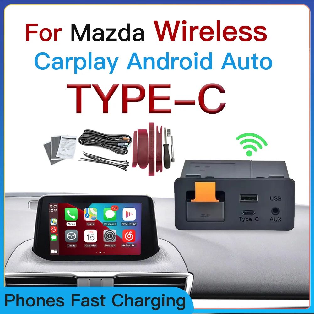 Mazda Wireless CarPlay Android Auto Adapter USB Type C Retrofit Hub wireless No Tools