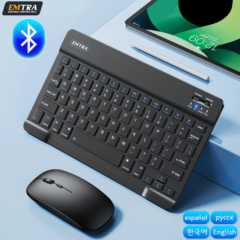Universal Bluetooth Wireless Keyboard And Mouse Combo For IPad Tablet And PC 2