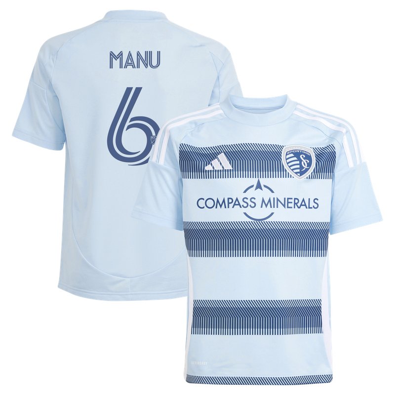 Youth adidas Manu García Light Blue Sporting Kansas City 2025 One KC Replica Jersey