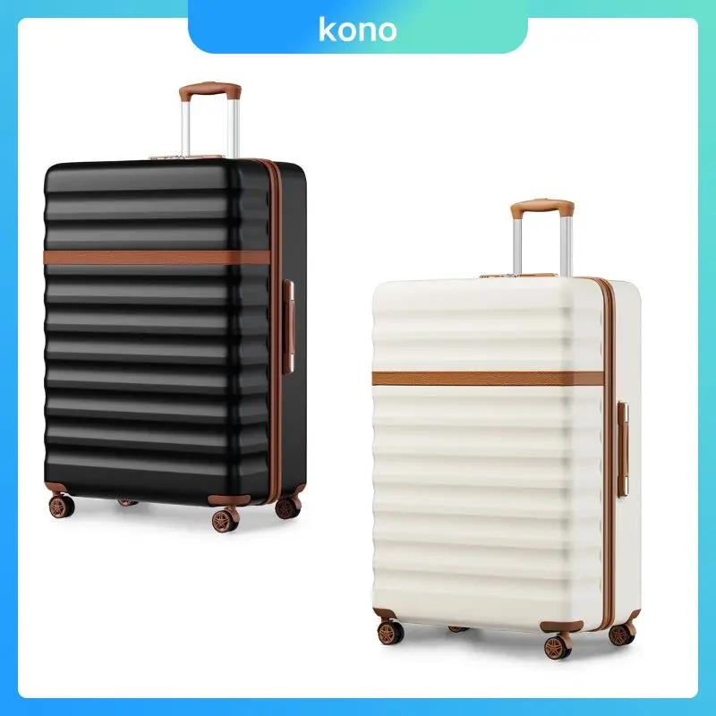 Kono 32-inch Lightweight Suitcase ABS+PC Hard Shell with 4 Spinner Wheels & TSA Lock, Extra Large Travel Luggage