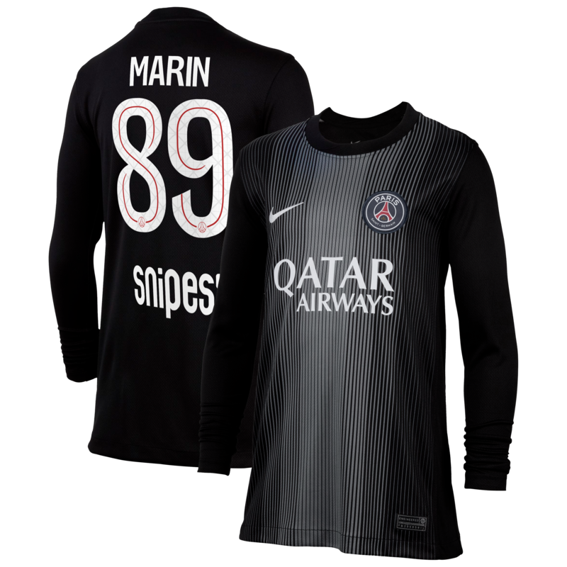 "PSG Nike Stadium Heim Torwarttrikot 2025-26 - Langarm - Kinder mit Aufdruck Marin 89" Image