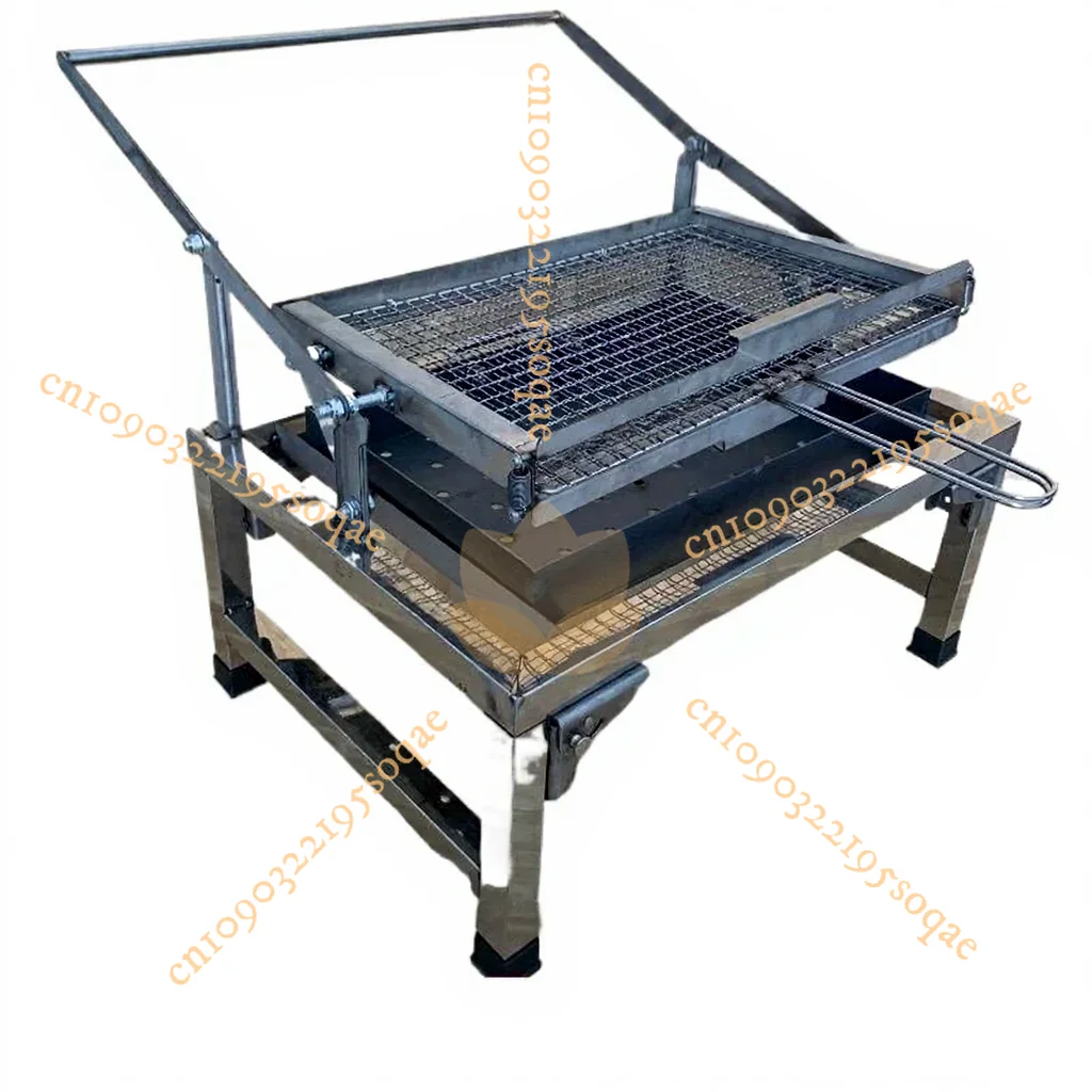 50×35cm Tragbarer Klappgrill für Zuhause und Camping, Neuer Edelstahl-Grill für Gegrillten Fisch, Drehbarer Grill Image