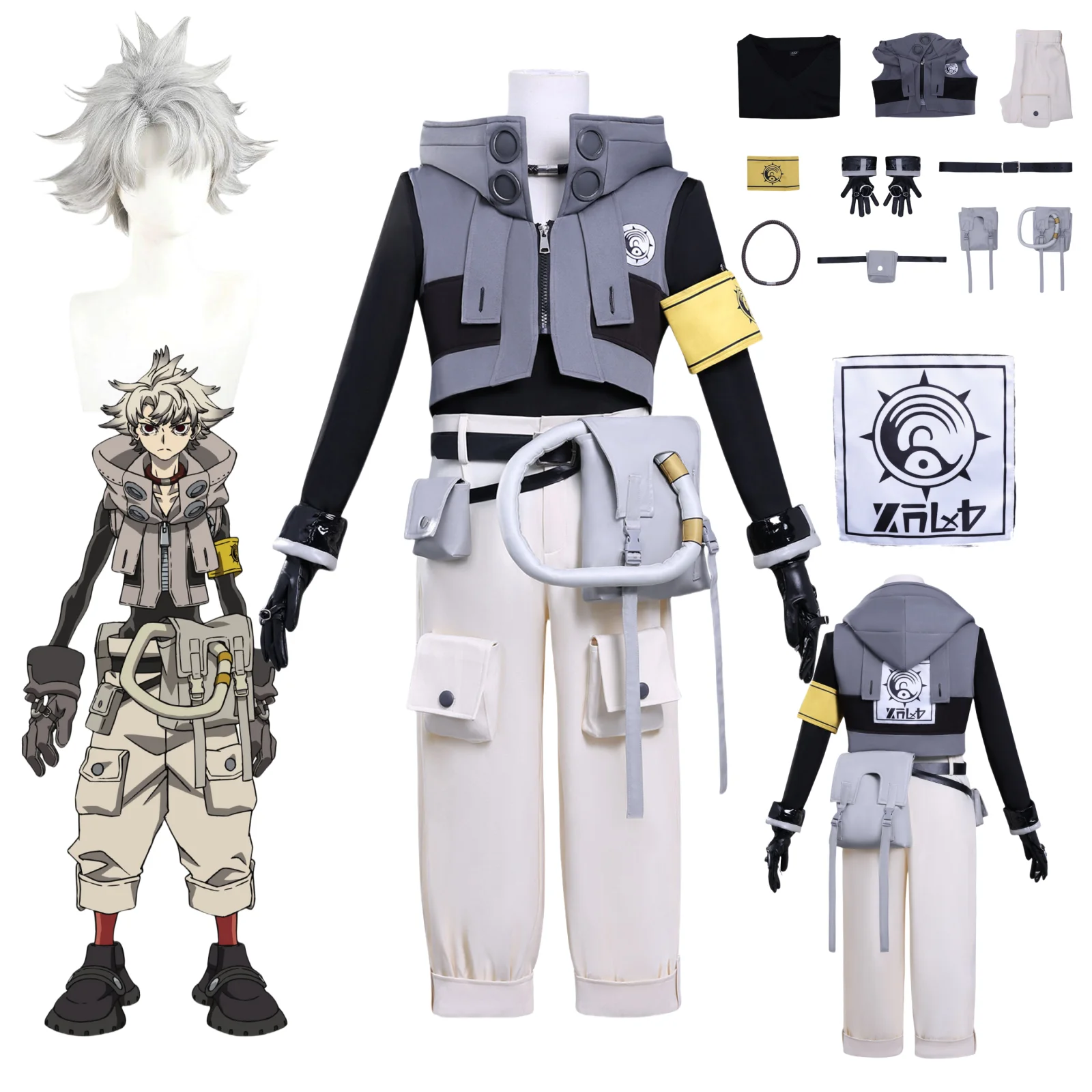 Anime Gachiakuta Rood Cosplay Kostüm Perücke Rudo Männer Frauen Weihnachten Halloween Party Kleidung Image