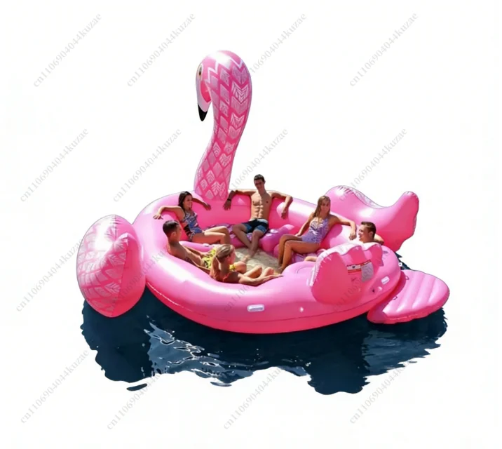 Riesiger Flamingo-Pool-Float für 6-8 Personen, aufblasbares Einhorn-Schwimmbecken-Zubehör, schwimmende Insel für Partys, Strand und Outdoor-Spielzeug