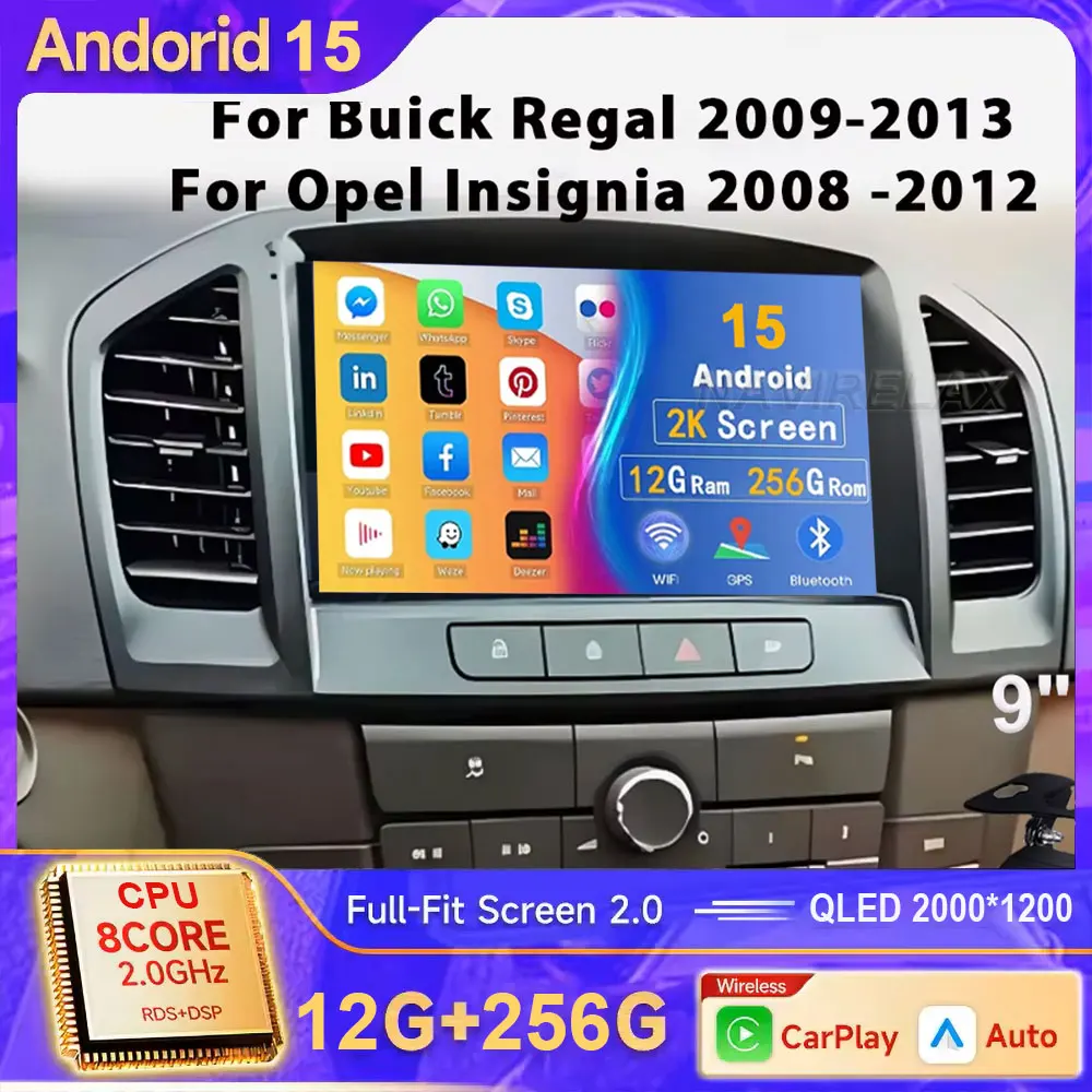 Android Für Opel Insignia 2008-2012 Für Buick Regal 2009-2013 Navigation GPS Stereo 4G Wifi Keine 2din DVD Auto Radio Carplay Image