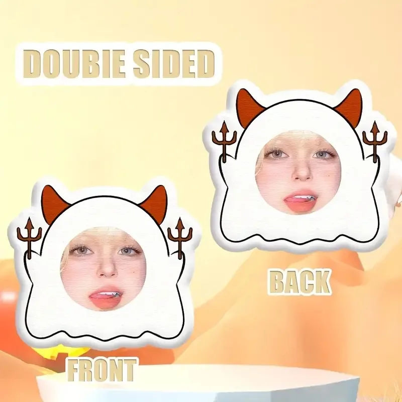 Foto-personalisiertes, doppelseitig bedrucktes Kissen – niedliches Cartoon-Design, weich und bequem, geeignet für Weihnachtsgeschenke Image