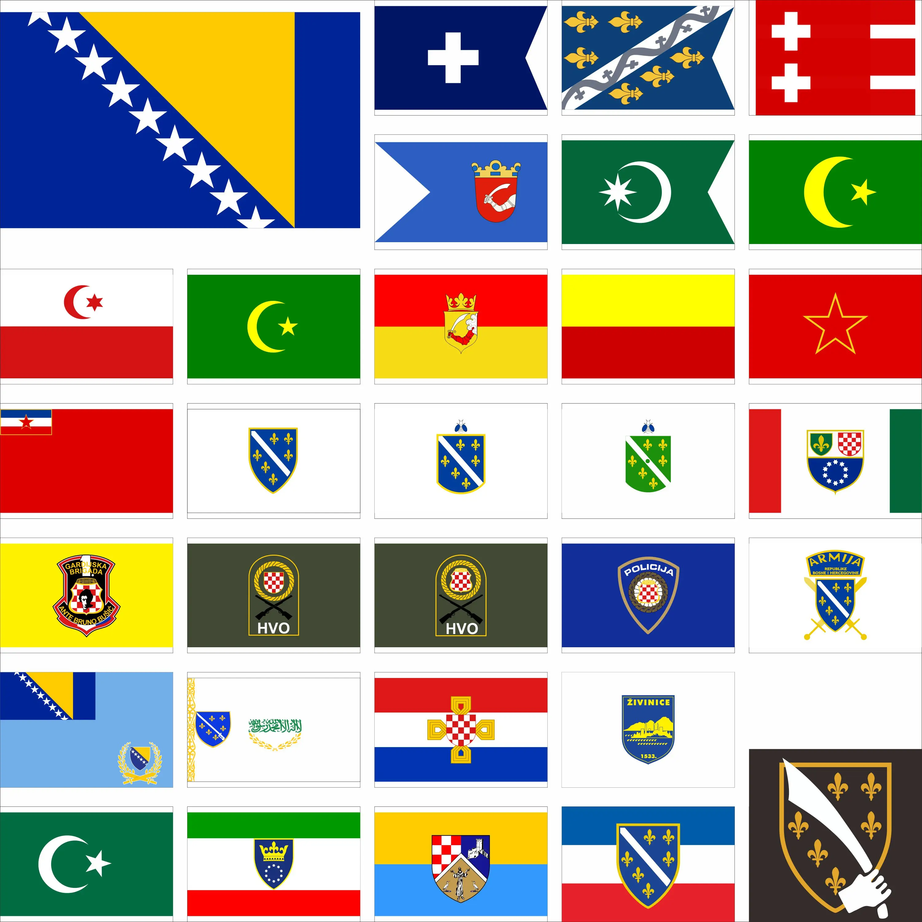 Flagge der Geschichte von Bosnien und Herzegowina, BA-Armee-Republik-Banner, 4 x 4 Fuß, 3 x 5 Fuß, 90 x 150 cm, kroatische Verteidigungsrat-Flaggen Image