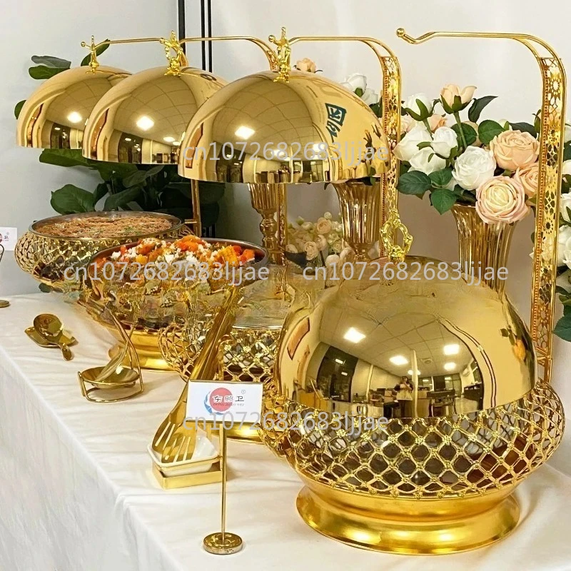 Hochzeit Party Luxus Servieren Chaffing Dishes Buffet Speisenwärmer Cheffing Catering Edelstahl Hängende Chafing Dish Factory Image