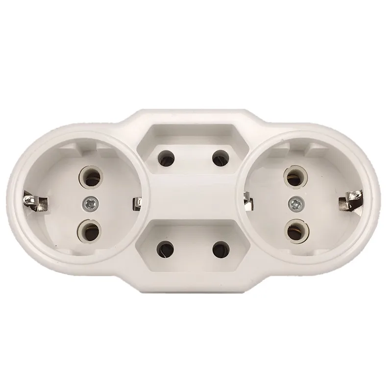 Europäischer Typ-Konvertierungsstecker 1 auf 4-Wege-Netzteil nach EU-Deutschland-Standard, 16 A, Reise-Ladeadapter Image