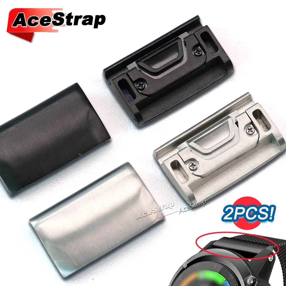 2 Stück Edelstahl-Stecker für Garmin-Uhrenarmband-Verbindungswerkzeug-Zubehör, QuickFit-Adapter, 20 mm, 26 mm, 22 mm, Fenix 7X 6X 5X Image