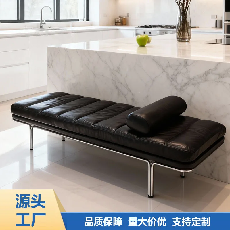 Modernes, minimalistisches, verstellbares Barcelona-Schlafsofa mit Armlehnen, Sofahocker im Bauhaus-Design für das Wohnzimmer