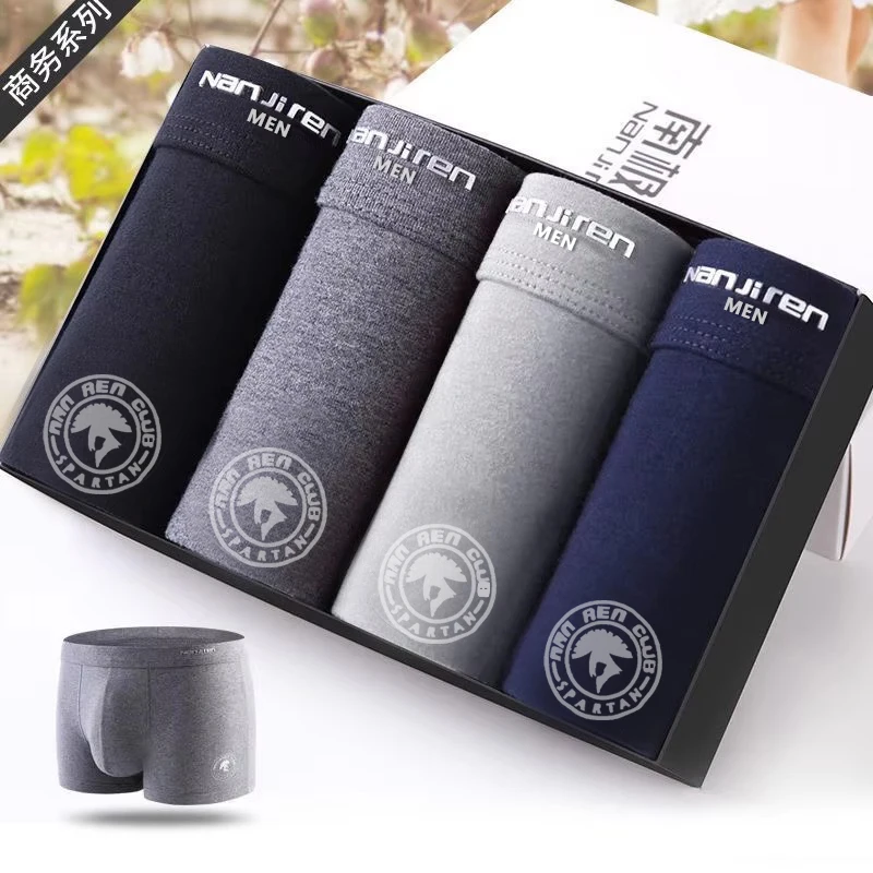 Plus Größe Männer Unterwäsche Boxer Marke Mann Unterhose Solide Shorts Baumwolle Boxer Hause Mittleren Männlichen Boxer Shorts Sexy L-6xl Image