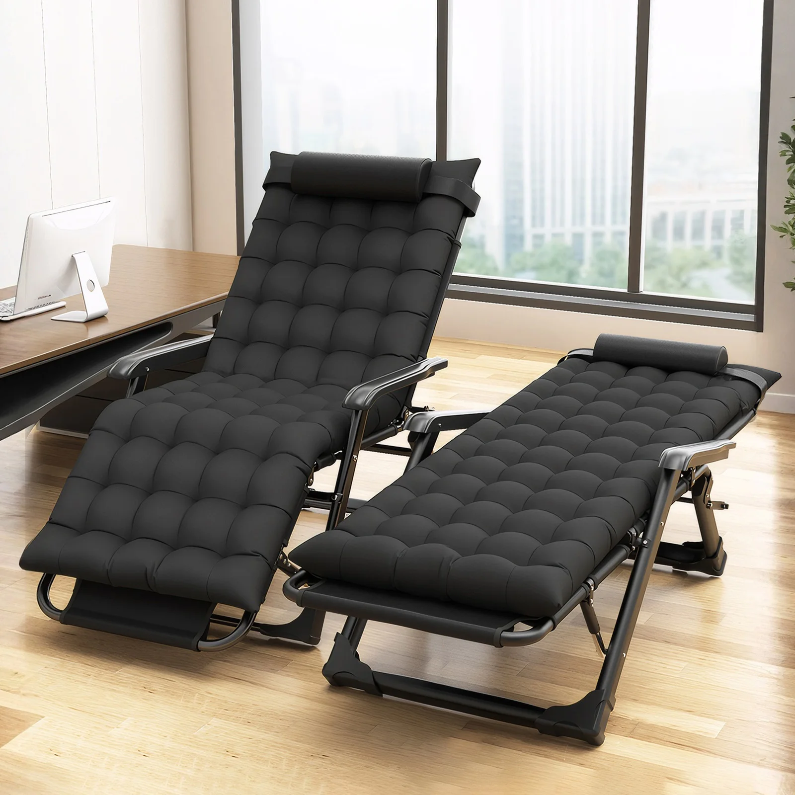 Klappbarer, verstellbarer Zero-Gravity-Stuhl, mit abnehmbarem Kissen, Liegestuhl, 2-in-1-Sitz und Liegestuhl für den Außenbereich