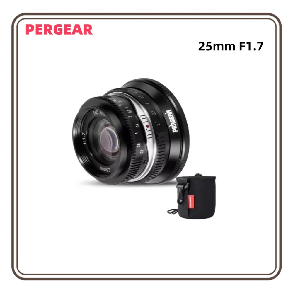 Pergear 25 mm F1.7 manuelles Kameraobjektiv APS-C für Fuji X Canon RF Nikon Z M4/3 Sony E-Mount spiegellose Kameras mit großer Blende Image
