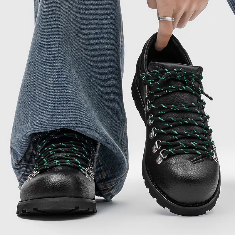 2026 Männer Werkzeug Split Leder Schuhe Casual Flache Designer Rutschfeste Bequeme Arbeit Oxford Schuhe Mode Outdoor Wanderschuhe Image