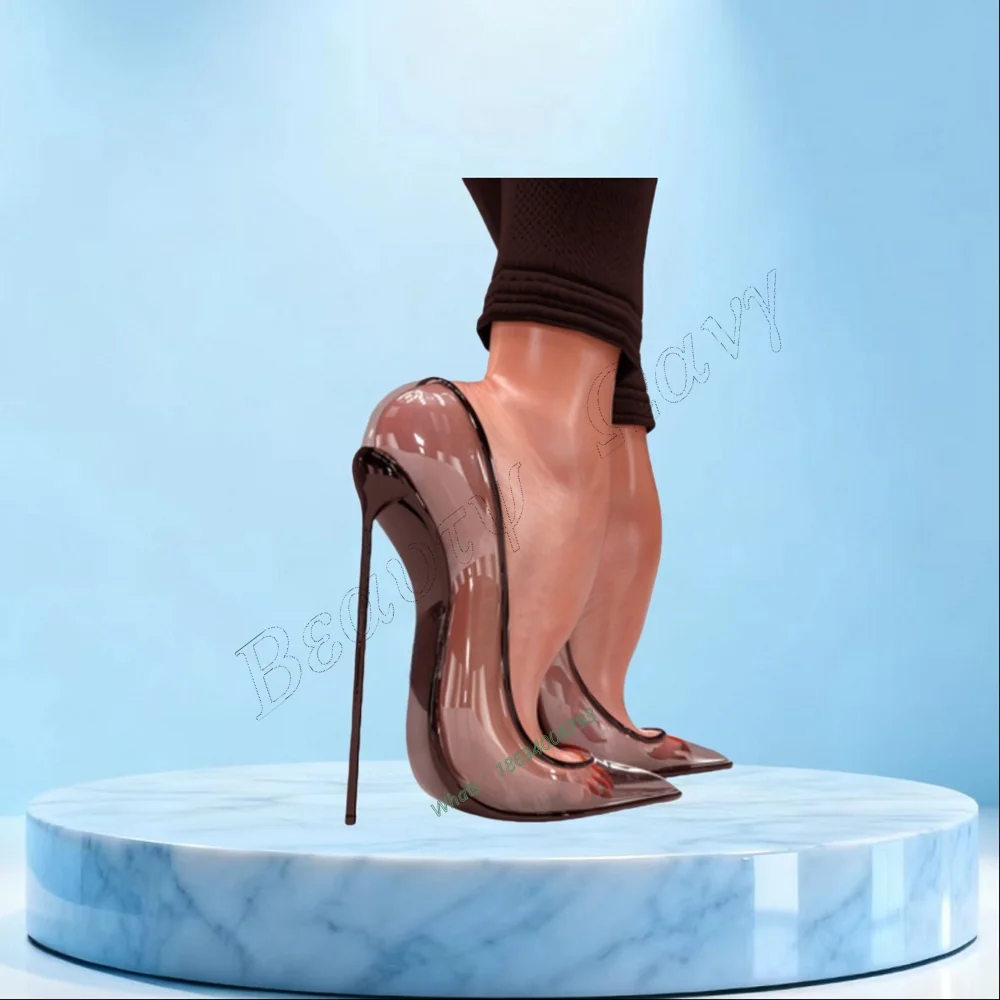 Schwarz Abendessen High Heel Pumps Klar PVC Slip auf Dünne Hohe Spike High Heel Schuhe Sexy Frauen Schuhe Neue Zapatos Para Mujere