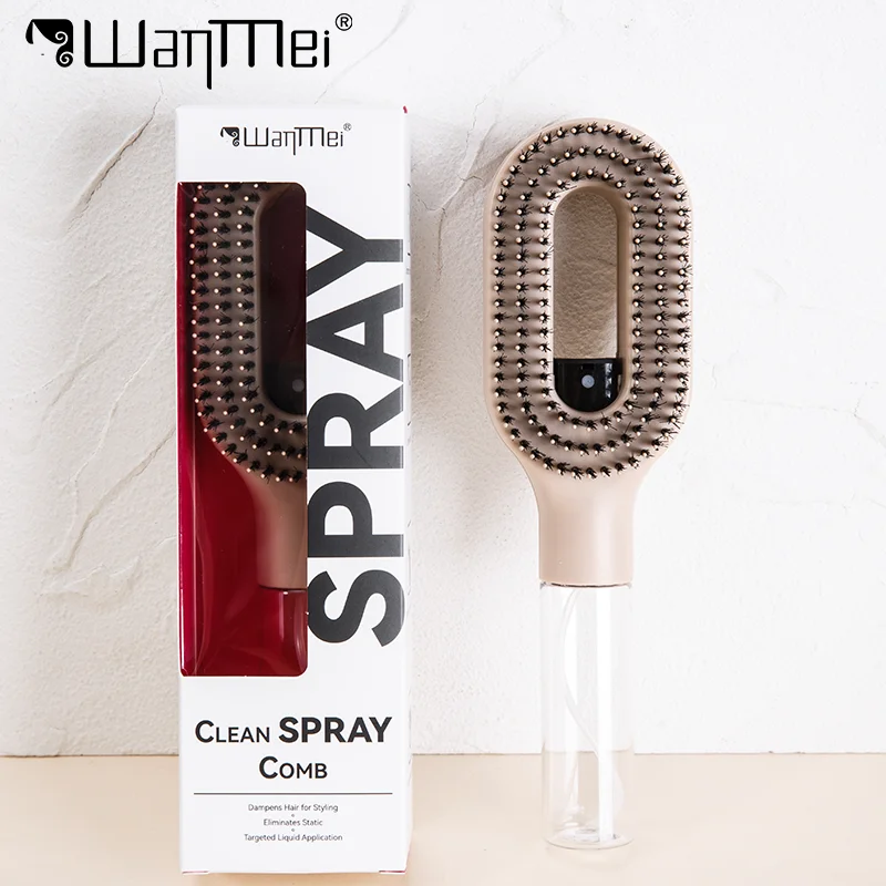 2-in-1-Sprühkamm, weiche Kopfhautmassage, Nylonborsten, Haarbürste mit Sprühflasche für ätherisches Öl, Wasser, Haar-Styling-Werkzeuge Image