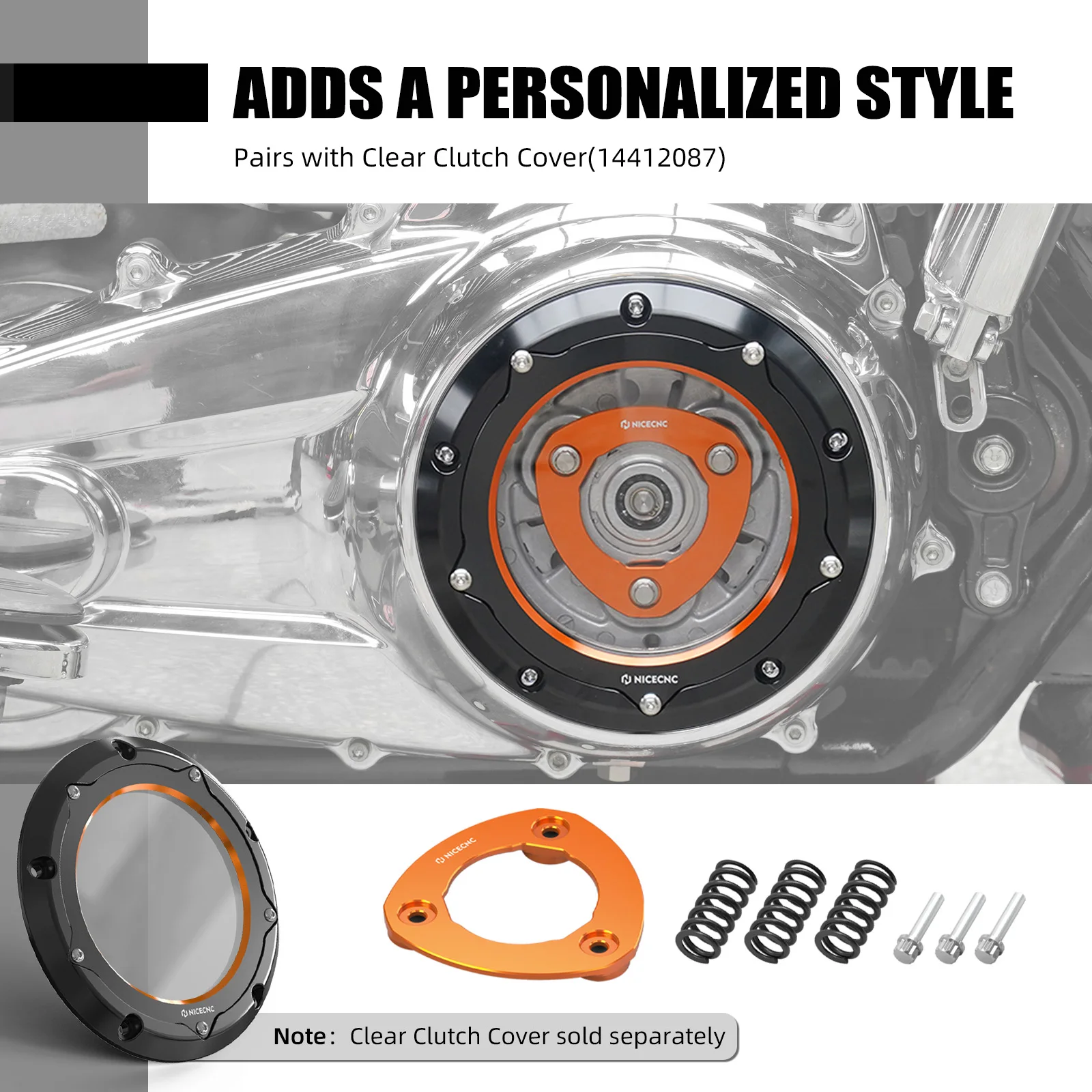 Für Harley 2017–2024 Street Glide FLHX/Special Road Glide FLTRX/Special Road King FLHR M8 Derby Kupplungsdeckel Kupplungs-Netzplatte Image