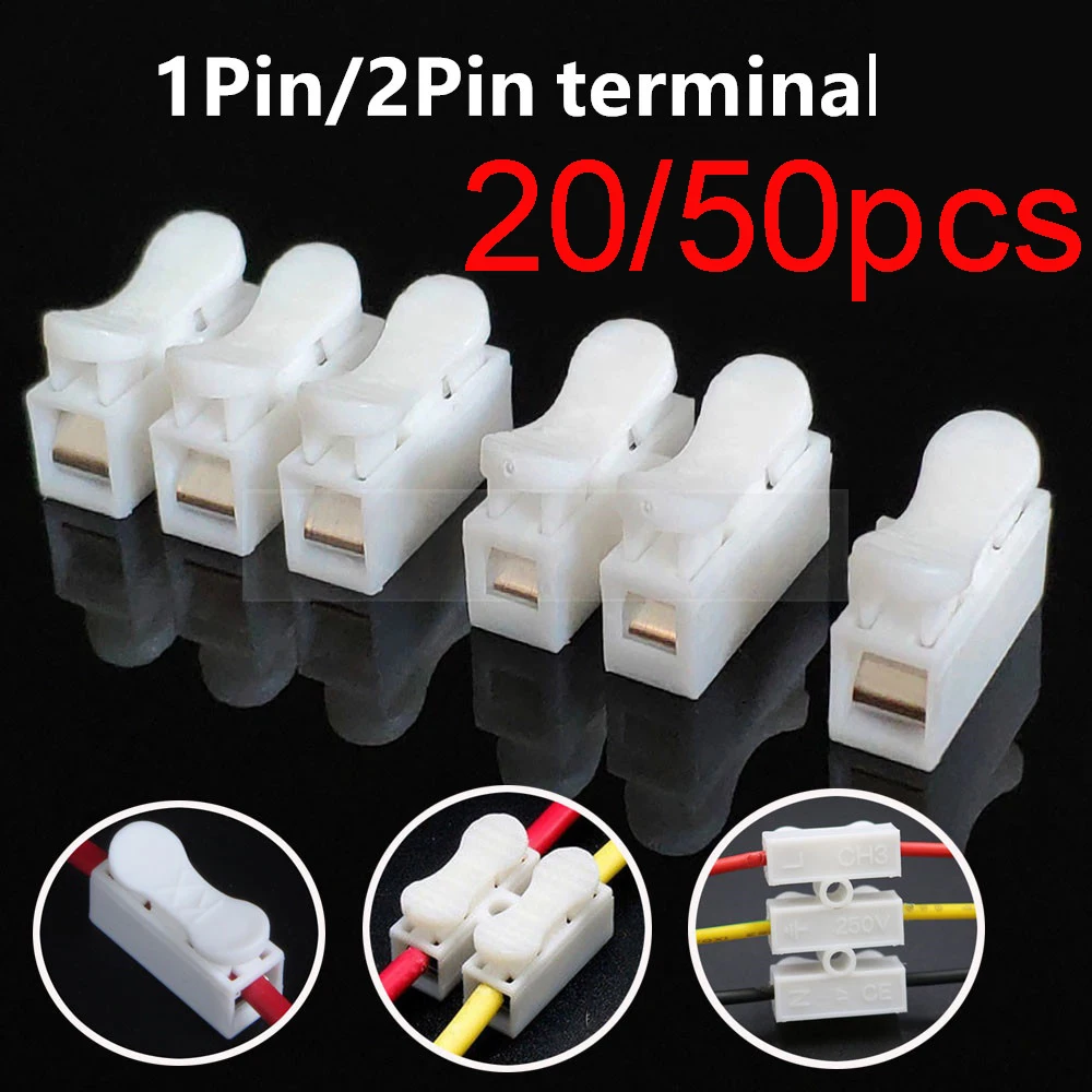 20/50pcs kein schnelles Löten 1p 2p Kabel Kabelst ecker keine Schraub klemme Block Federklemme Image