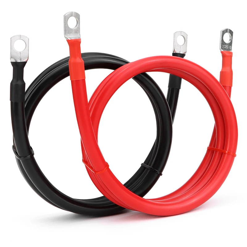 Batterie-Verbindungskabel 8 6 4AWG mit M8 SC-Anschluss RV Reinkupferkern Wechselrichter-Batterie-Verbindungskabel 20/30/40/50/60/100CM Image