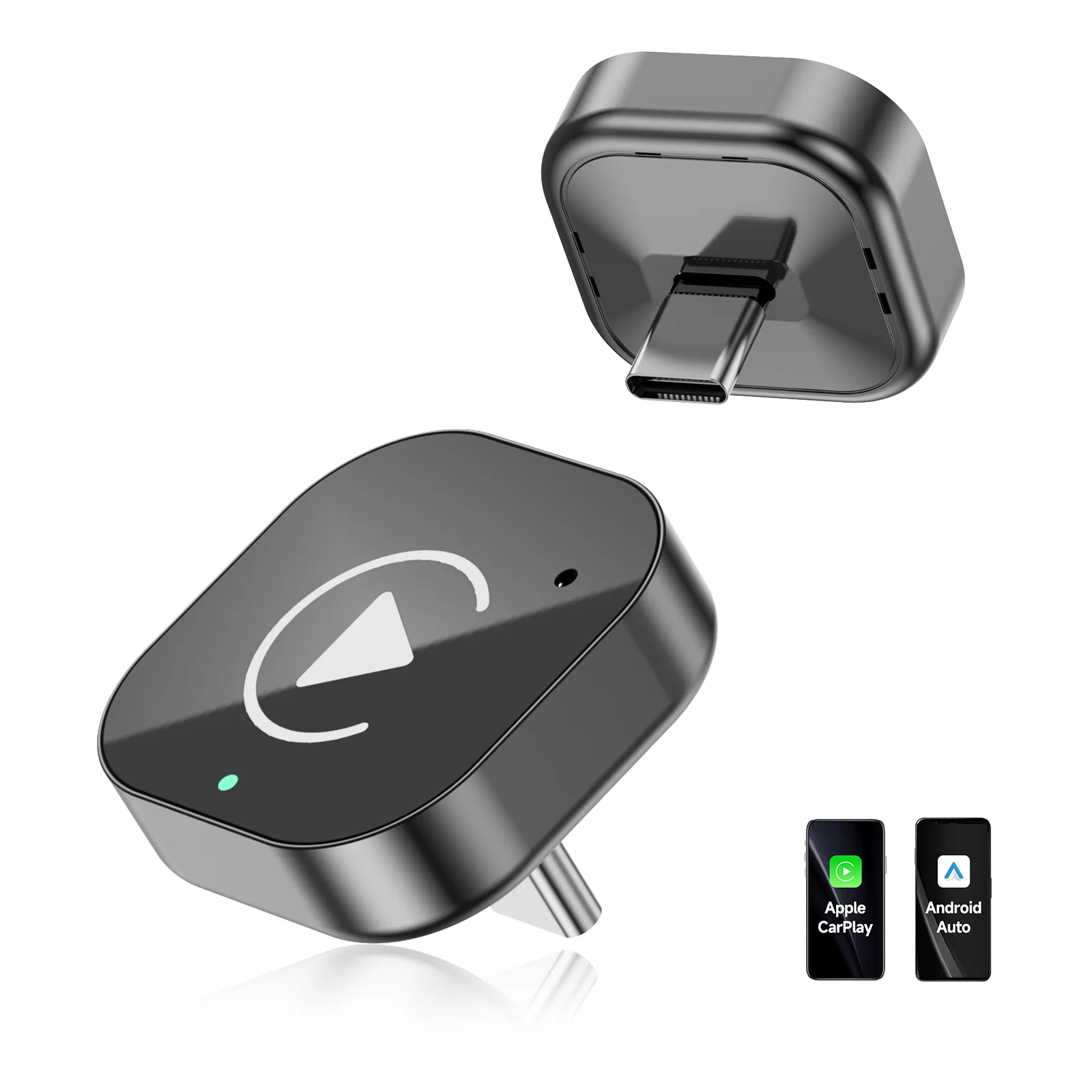 (Typ-C) 2-in-1-Carplay-Dongle, kabelloser CarPlay-Apapter USB C / Android Auto USB C zur wandelt kabelgebundenen Plug & Play um Image