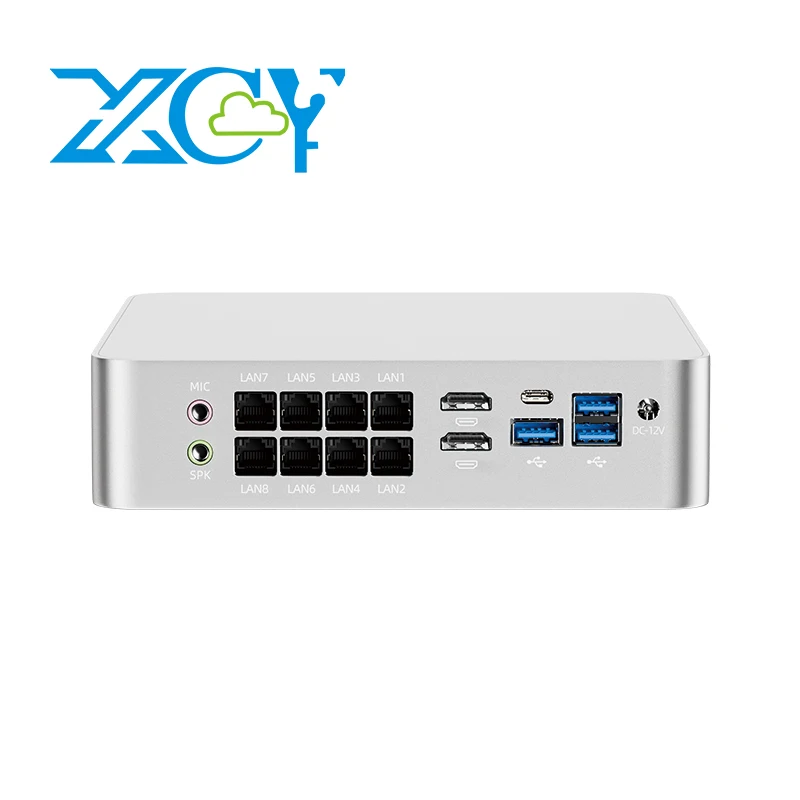 Mini-PC Intel Core i7-8705G 2xDDR4 M.2 NVMe SSD 8x 2,5G Ethernet Typ-C 5xUSB 2xHDMI2.0 2xDB9 RS232/422/485 Windows 10/11 Linux Image