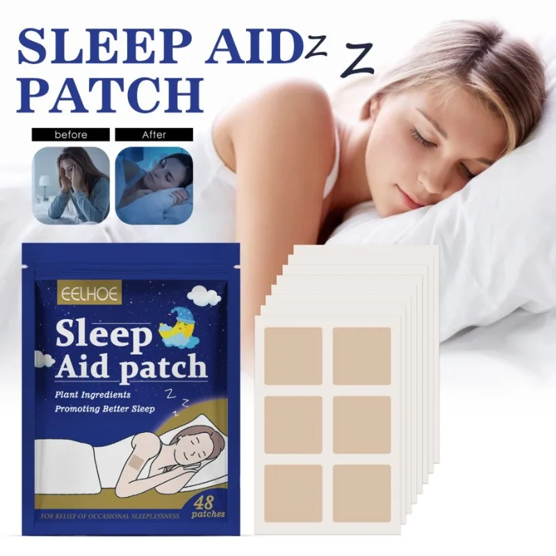 Schlafpflaster beruhigen den Körper, verbessern den Schlafkomfort und schlafen Sie mit dem Geistfrieden. Pflaster für die Körperpflege Image