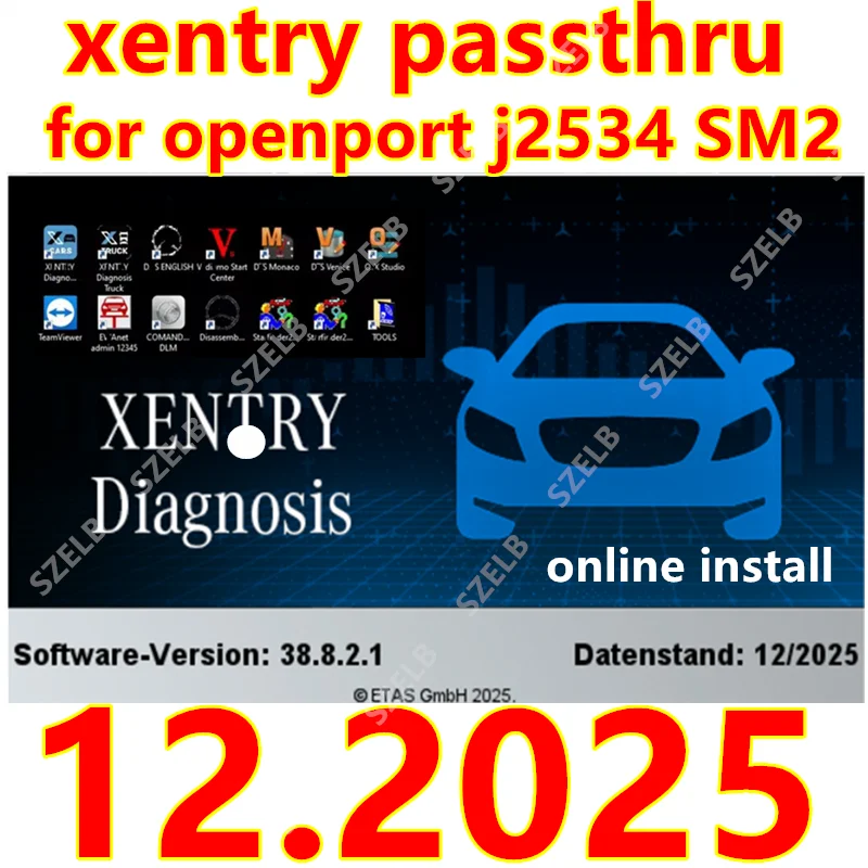Xentry Passthru 12.2025 Vollversion für Mercedes-Benz-Diagnosesoftware mit mehrsprachiger Unterstützung für J2534 Openport SM2 Image