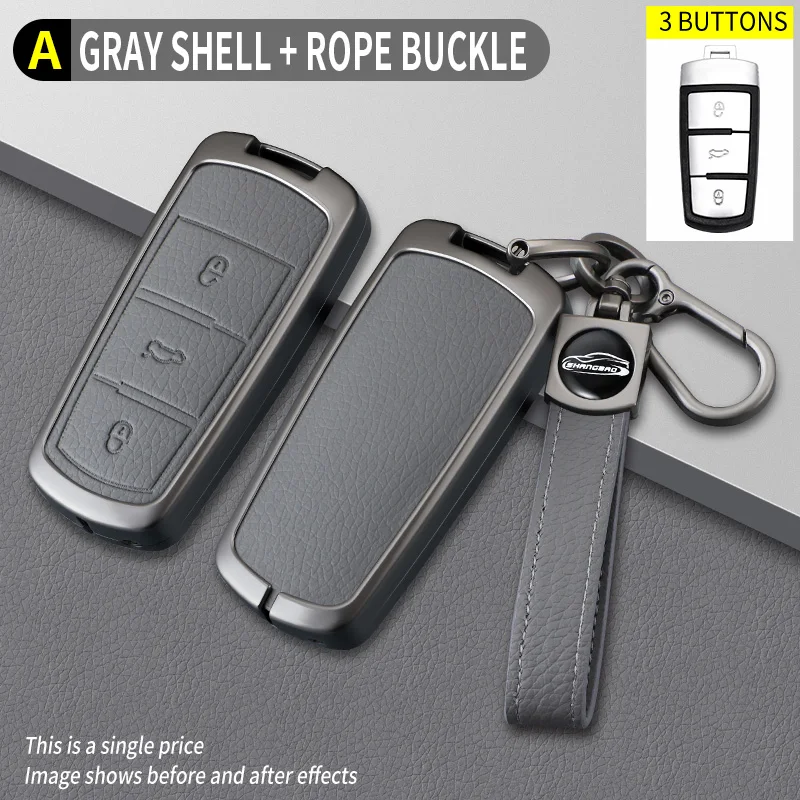 Zinklegierung Leder Autoschlüssel-Etui für Volkswagen CC Passat B6 B7 Passat 3C CC Maogotan R36 B5 B7L Schlüsselhalter Autoschlüssel-Hülle Image