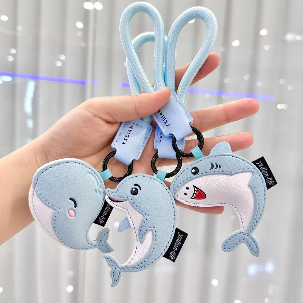 Schöner Schlüsselanhänger aus PU-Leder, Wale, Delfin, Cartoon-Hai, Ozean, Tier, Schlüsselanhänger, Taschenanhänger, Geschenke, Souvenir, Schmuck Image