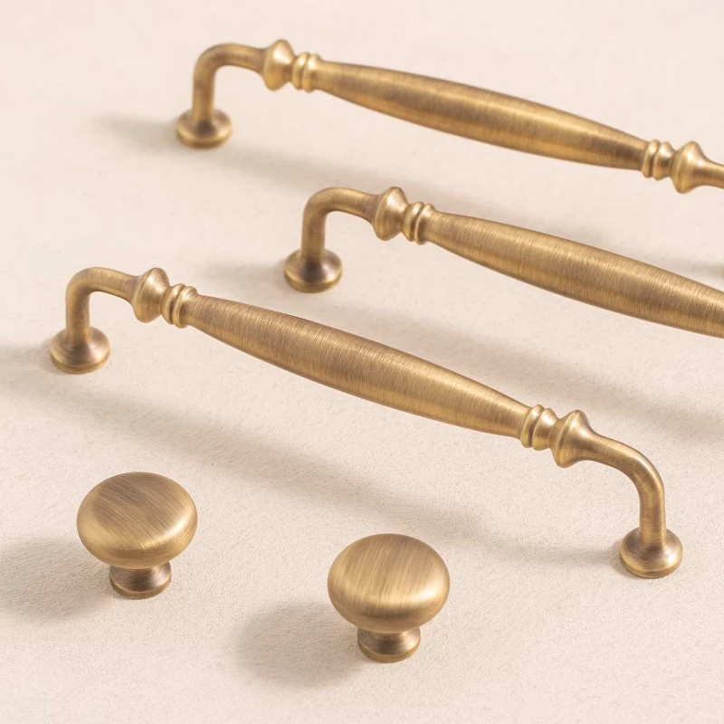 Solide Luxus Antik Bronze Zieht Messing Schrank Knöpfe Möbel Kleiderschrank Küche Türgriff Lange Ziehen Schublade Hardware Griff