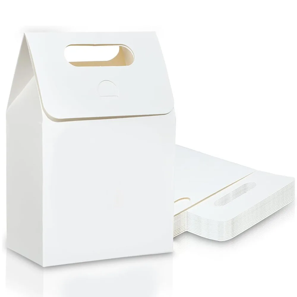 6/12 Kraftpapierboxen, Geschenkboxen mit Fenstern, Faltboxen aus Pappe mit Griffen, Party-Geschenkboxen, Festivalzubehör Image