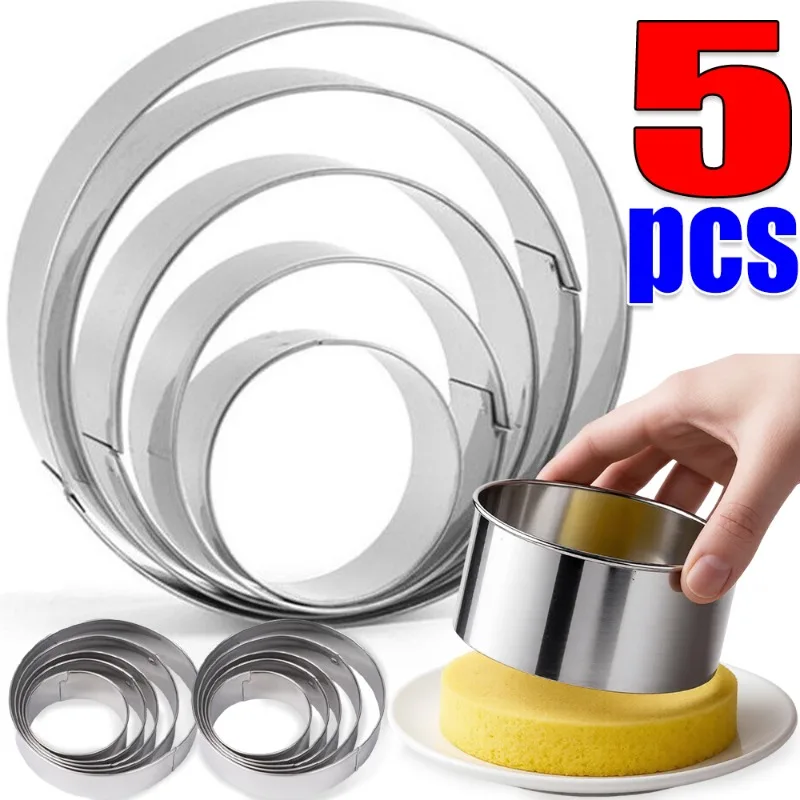 DIY Runde Edelstahl-Keksform Teigschnittform DIY Keks- und Gebäckform Backwerkzeuge Küchen-Backzubehör Image