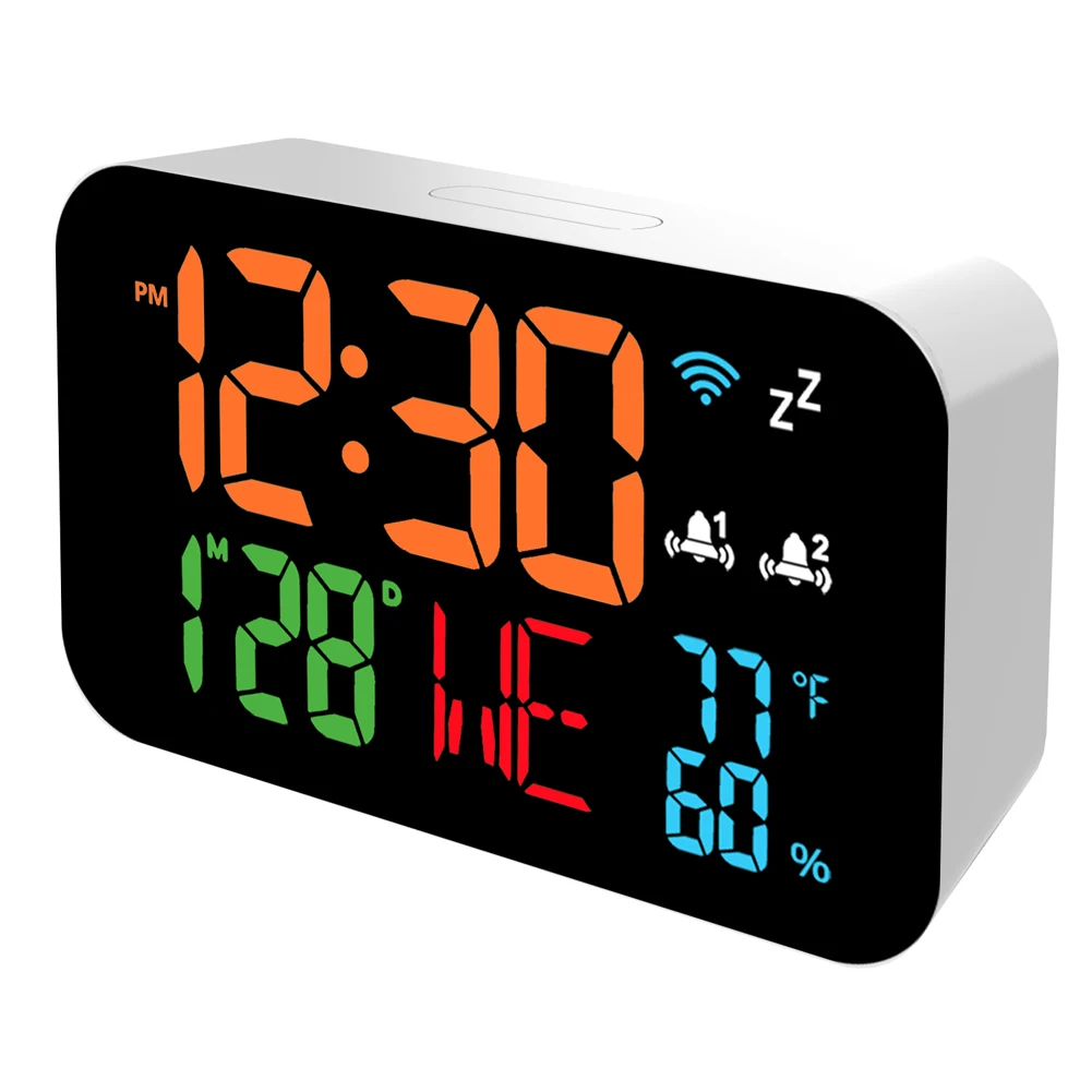 Tuya WiFi Desktop Uhr Kalender Intelligente Thermometer Hygrometer mit Digital LED Display Einstellbare Helligkeit APP Fernbedienung Image