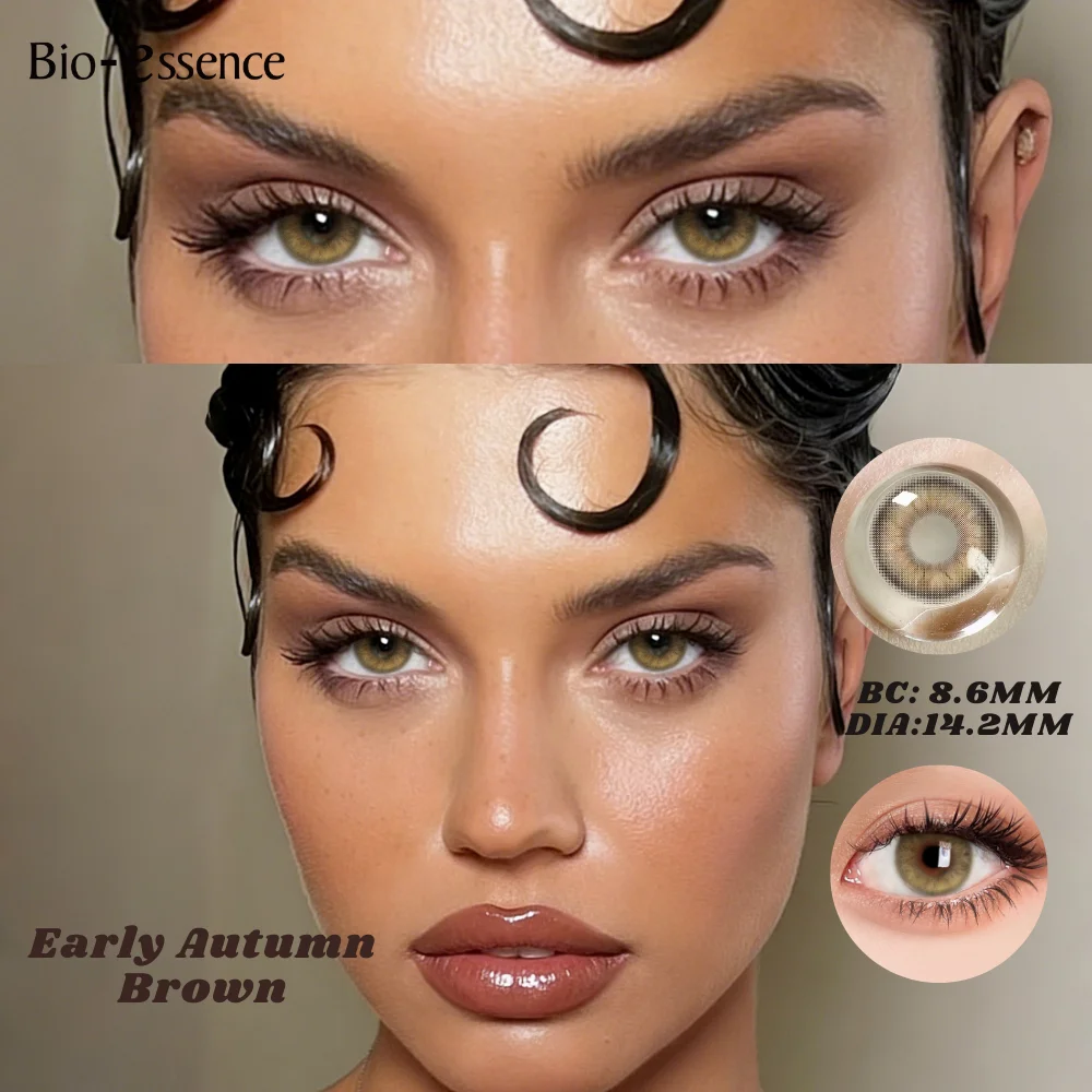 Bio-essence Grey Eyes farbige Kontaktlinsen, braune Linsen, blaue Augen, natürlich gefärbte Pupillen, Augenkosmetik für Party, tägliches Make-up Image