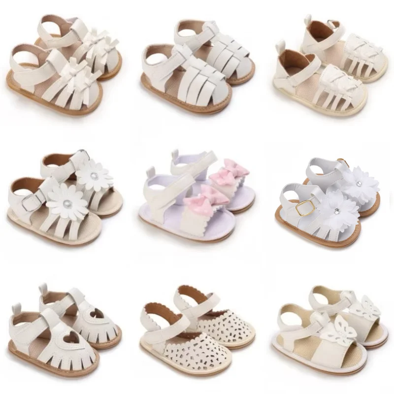 Atmungsaktive Frühlings- und Sommersandalen für Babys im Alter von 0-12 Monaten, rutschfeste Gummisohlen-Babyschuhe zum Laufenlernen.