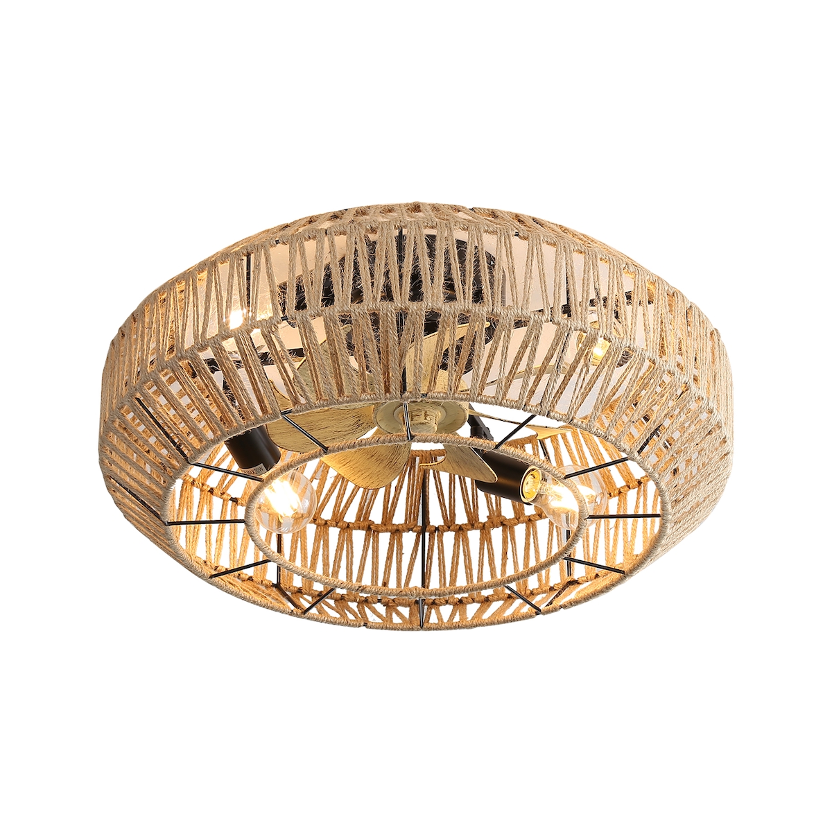 STILVORA Deckenventilator ohne Beleuchtung mit DC Motor Umkehrfunktion Timer Fernbedienung Walnussholzflügel Mattschwarz 25x56x56 cm Image