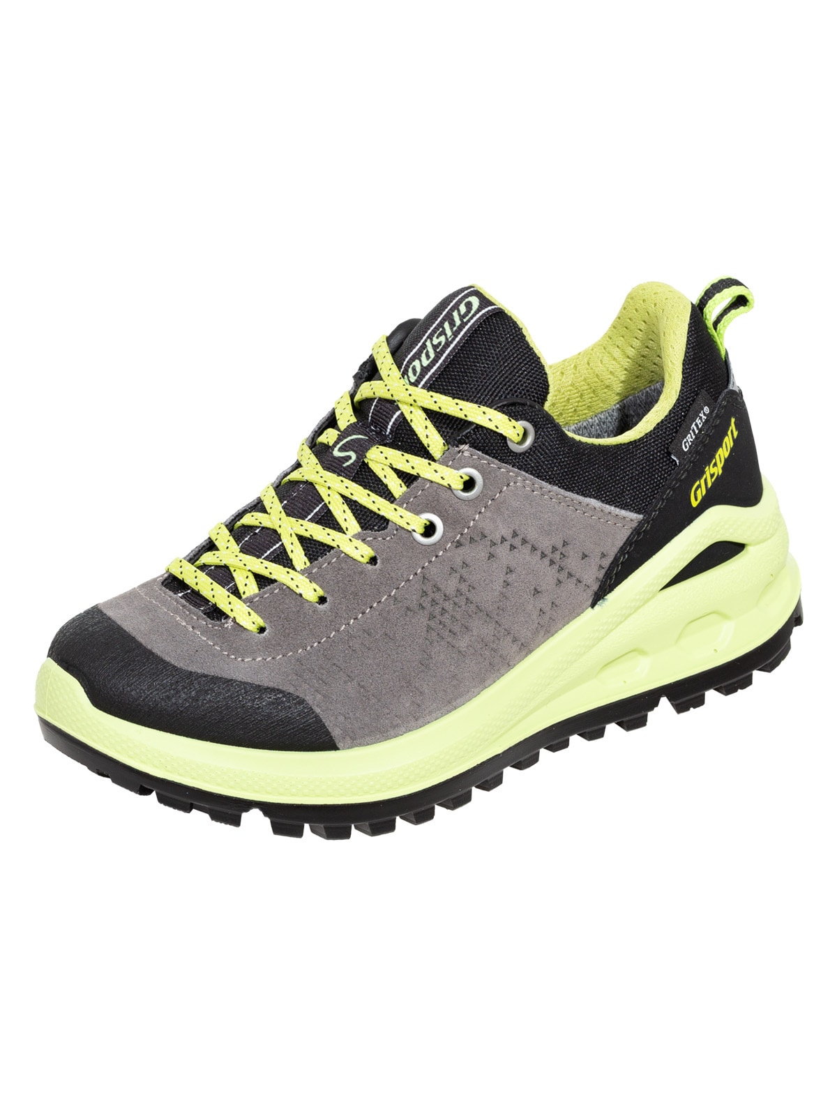 Wanderschuh GRISPORT "Freizeitschuhe 9703V4G Grisport Schnürschuh", Kinder, Gr. 32, grau, lime, Schuhe Wanderschuh