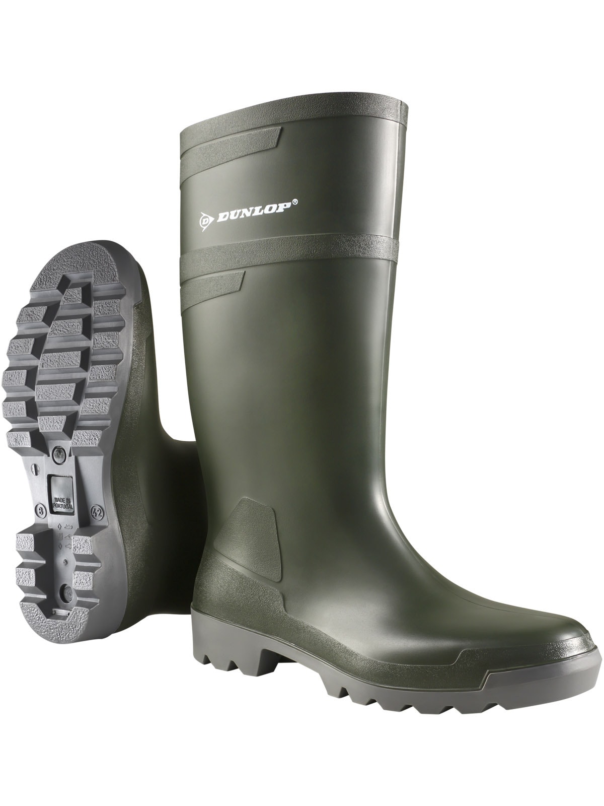 Gummistiefel DUNLOP "Regenstiefel W486711 Hobby lang", Damen, Gr. 44, grün, Obermaterial: 100% PVC PVC., Schuhe Gummistiefel