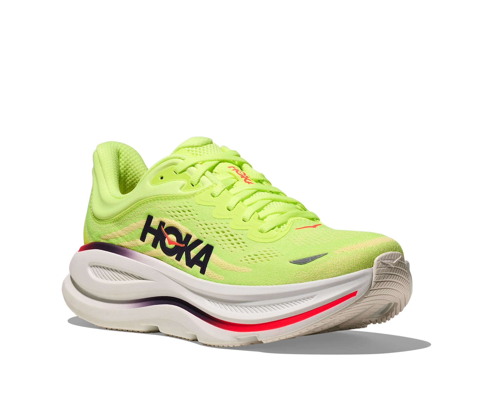 Laufschuh HOKA ONE ONE "BONDI 9", Herren, Gr. 44,5, neon yuzu, sunlight, Synthetik, Textil, Schuhe Laufschuh, für mehr Dämpfung