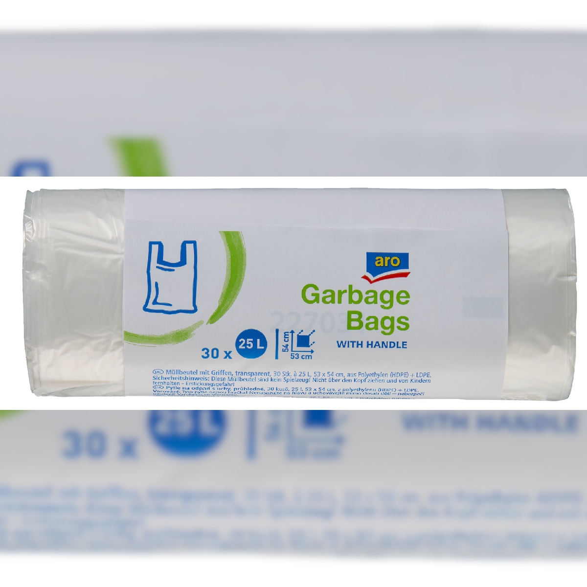 aro Müllsack, 53 x 54 cm, 25 L, transparent, 6 x 30 Stück, 6 Packungen Image