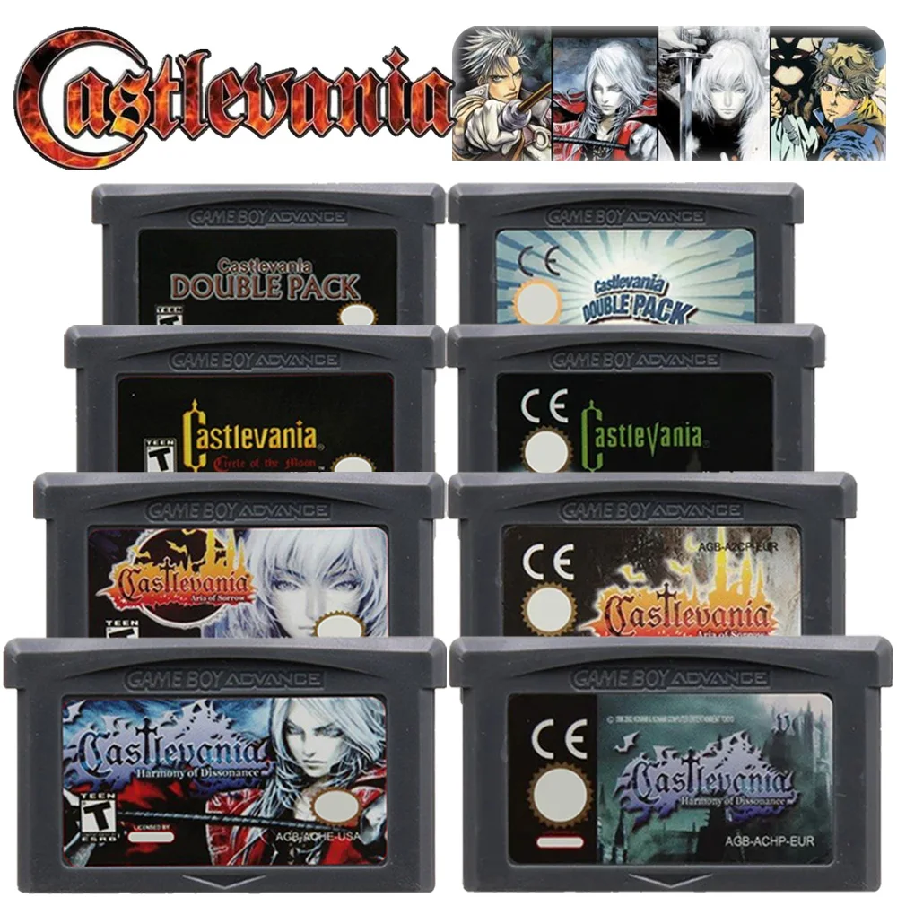 Cartouche de jeu vidéo série chaude, carte mémoire pour Console de jeu 32 bits, asie du volet, Dissonance pour jeu GBASP NDSL Castlevania GBA