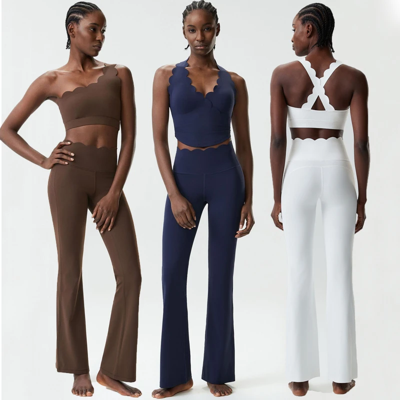 Ensemble de yoga fitness deux pièces pour femmes, couleur unie, tissu ultra doux, tenue de sport respirante à séchage rapide, vêtements de sport féminins