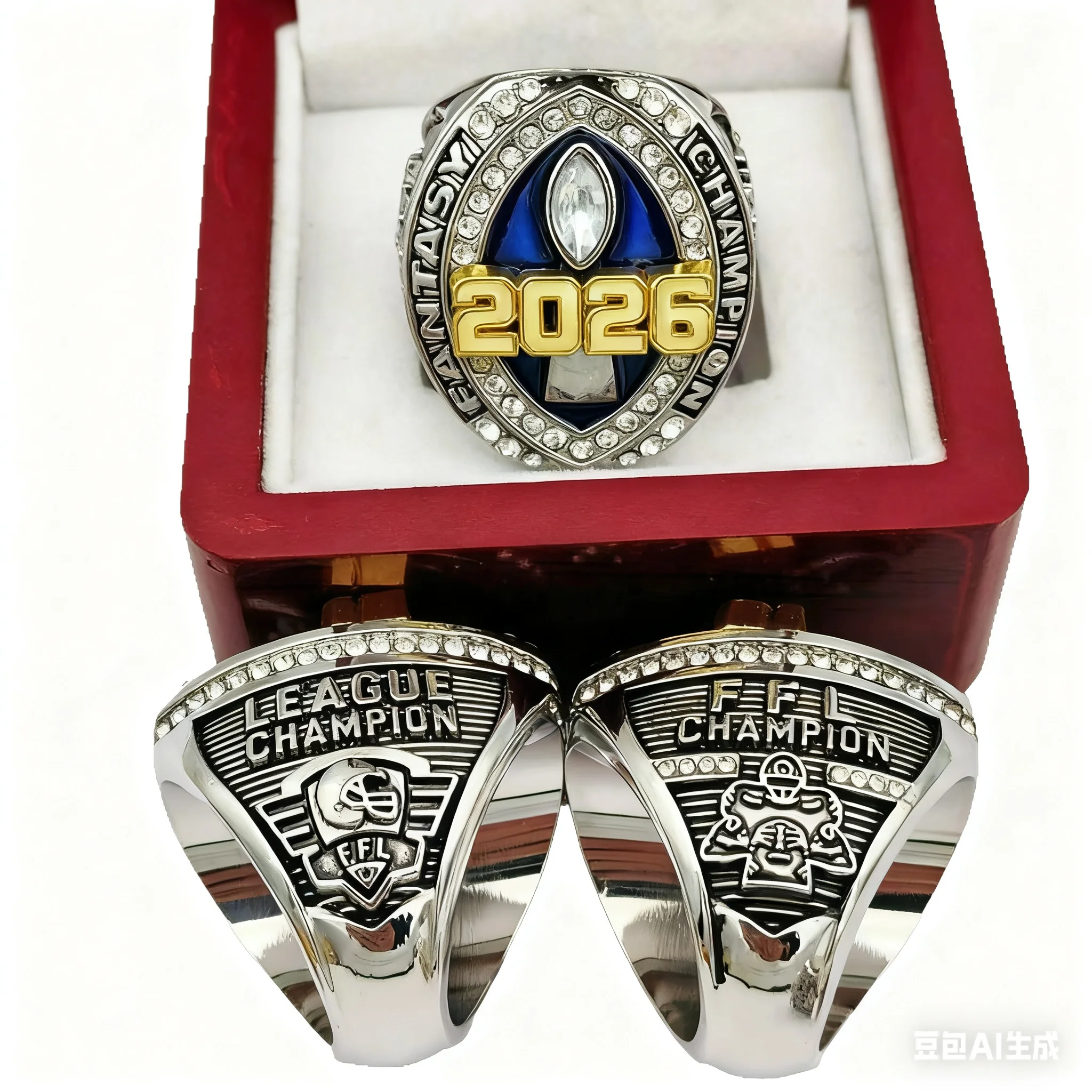 Anello commemorativo personalizzato per fan dell'anello del campionato di calcio fantasy 2026 Anello di moda di vendita caldo