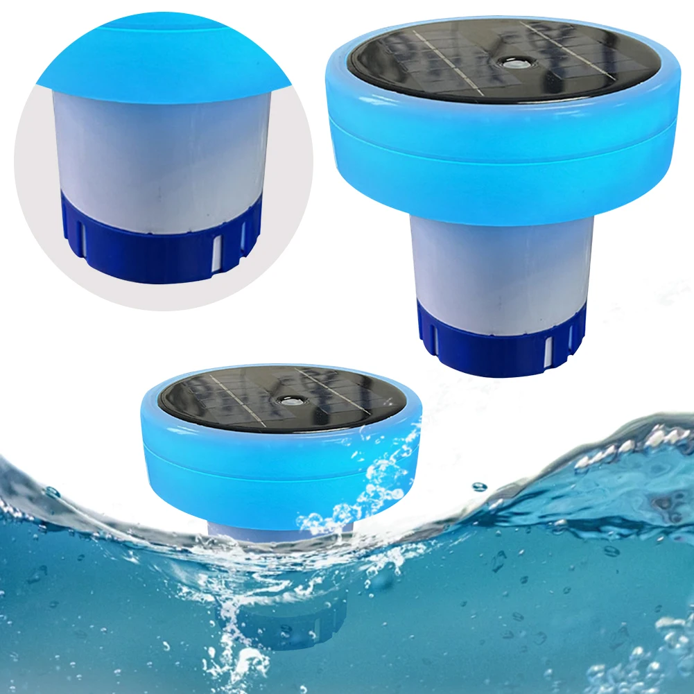 Ioniseur de piscine solaire, clarificateur d'eau de piscine, 7 couleurs, nettoyeur de piscine, livraison chimique réglable, équipement de nettoyage de piscine Anti-tombrage