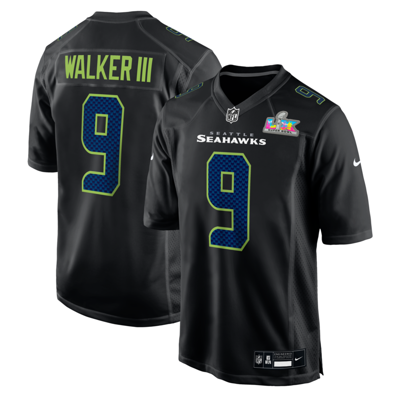 "Seattle Seahawks Nike Fashion Super Bowl LX Patch Jersey – Schwarz – Kenneth Walker III – Herren" Image