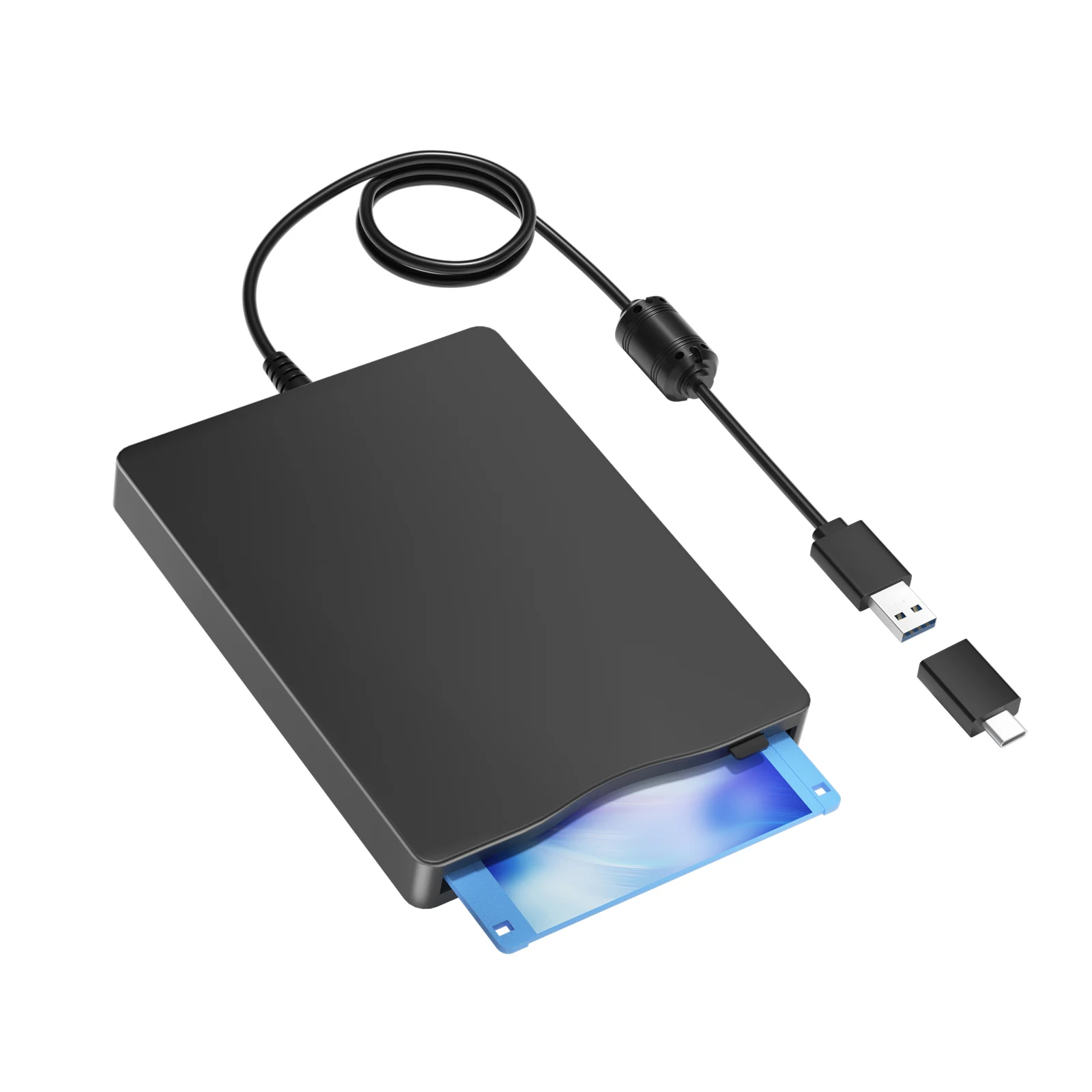 Lecteur de disquette externe 3.5 "USB et Type C lecteur de disquette Portable 1.44 mo FDD pour PC portable Windows 2000/XP/Vista/7/8/10/11