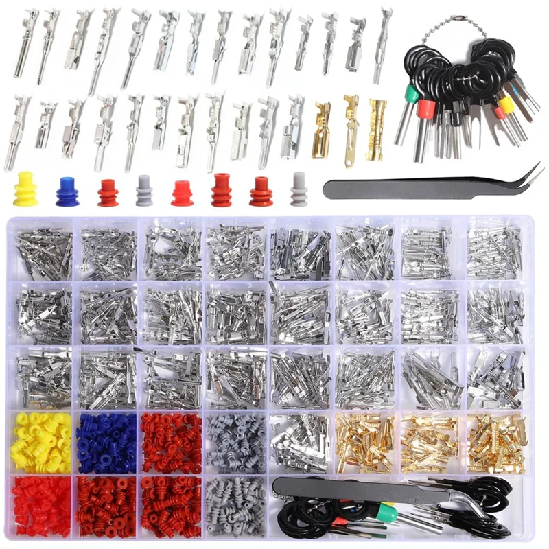 AASS-Terminal Pin Connectors Kit Auto Auto Elektrische Steckverbinder Pins Nicht isolierter Stecker Männlich Weiblich Crimp